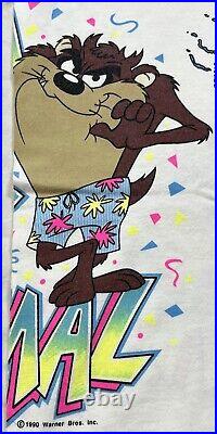 Where's The Party 100% Taz T-Shirt Size L RARE 1990 Warner Bros Sherry's Best