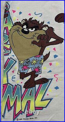 Where's The Party 100% Taz T-Shirt Size L RARE 1990 Warner Bros Sherry's Best
